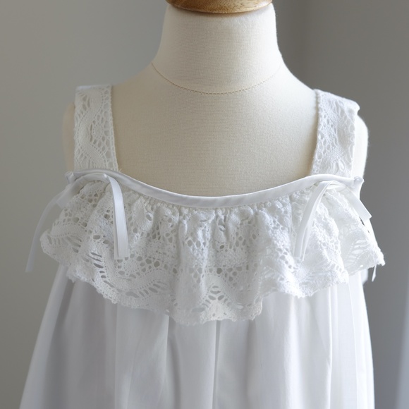 Strasburg White Cotton Slip Dress Crocheted Lace Size 10/12 NWT Beach Portrait - Picture 2 of 6